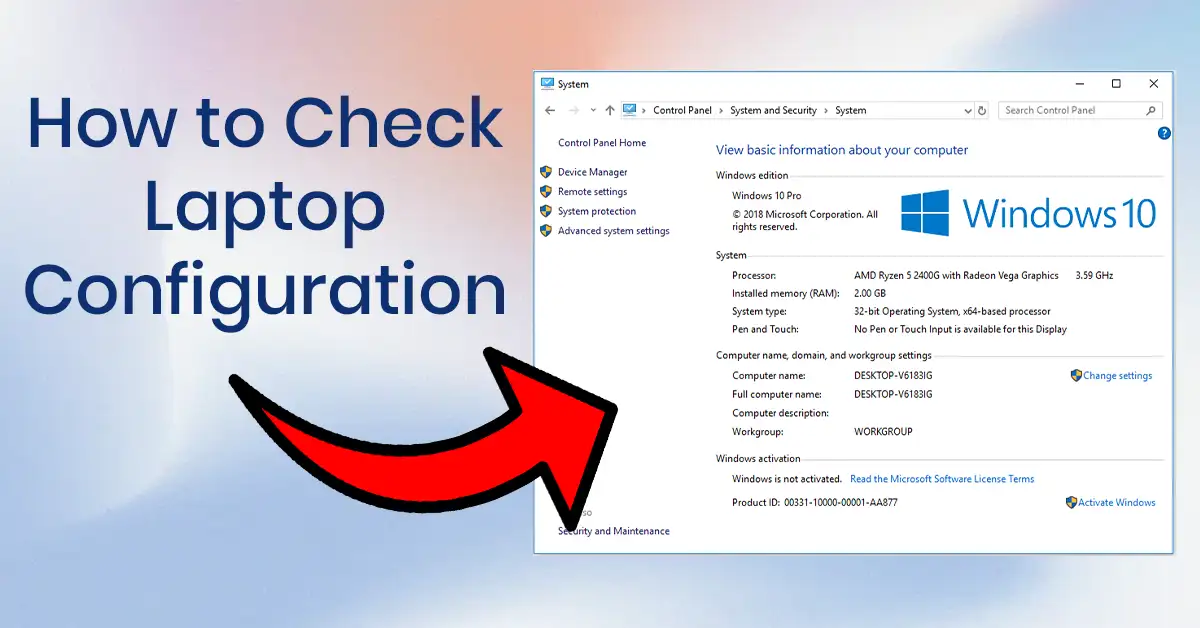 How to Check Laptop Configuration