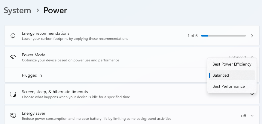 Optimize Power Settings