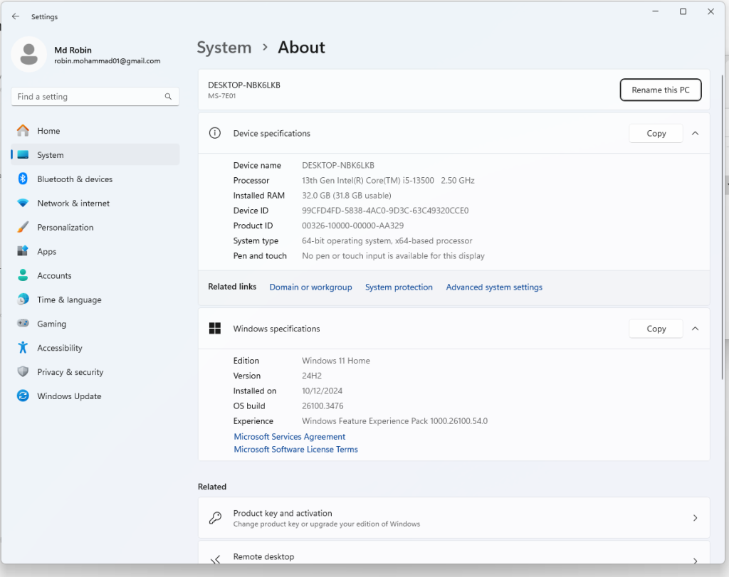 Screenshot of Windows System Information showing laptop configuration.