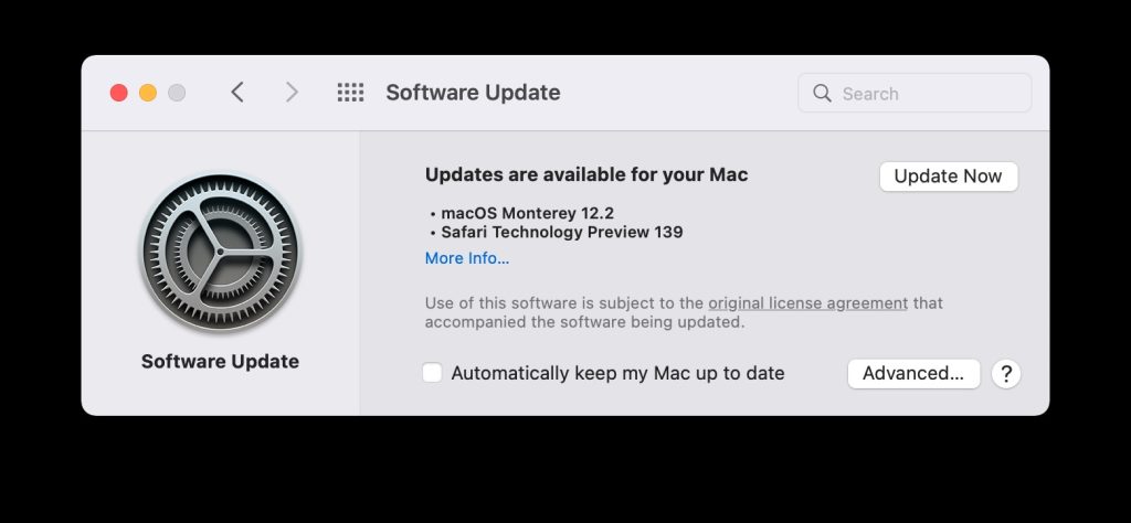 software update mac